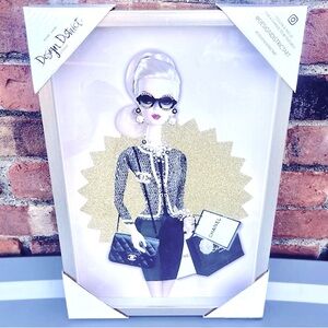 Luxe Wall Art -Beautiful print embellished w/ glitter, ft. fashionista woman NWT